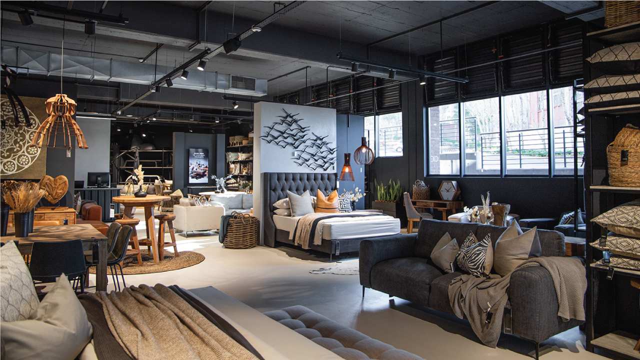 Modular sofa in warm neutral tones