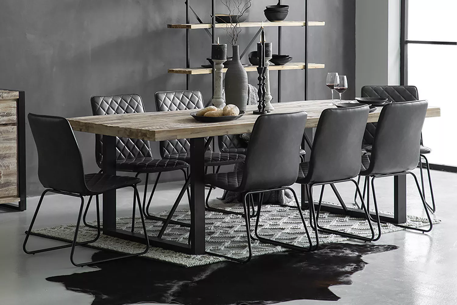 Oak Dining Set (Table + 6 Chairs)